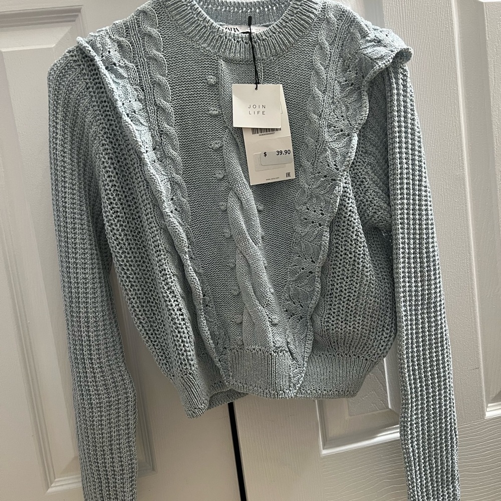 Zara ruffle sweater small NWT